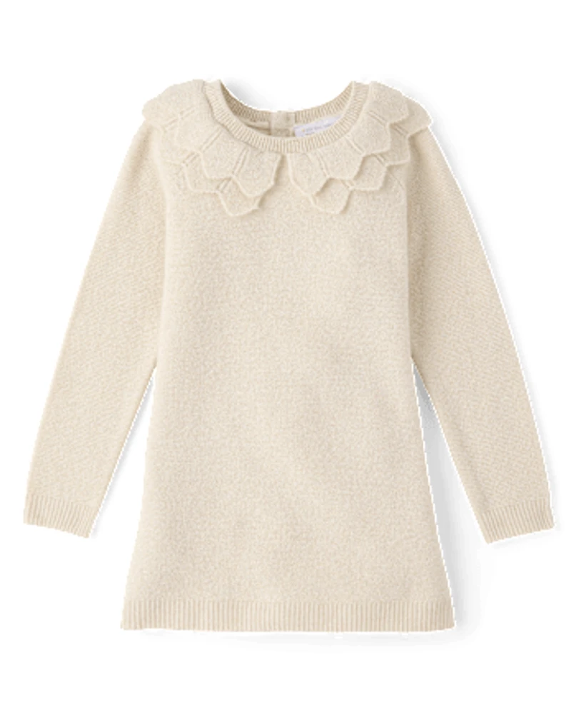 Baby And Toddler Girls Scalloped Sweater Dress