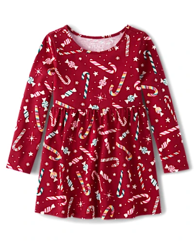 Baby And Toddler Girls Print Babydoll Dress