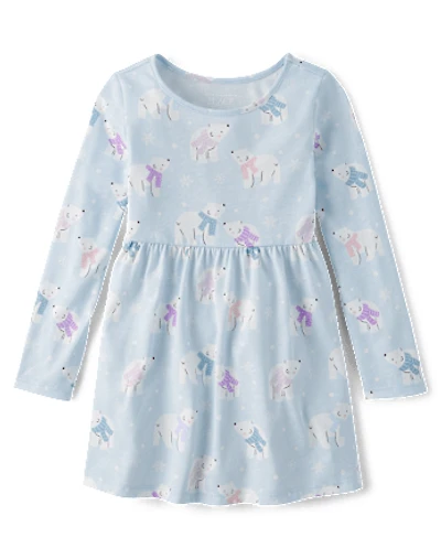 Baby And Toddler Girls Print Babydoll Dress