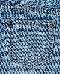 Jupe en jean avec nœud strass pour petite fille