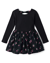 Baby And Toddler Girls Floral Bow Back Dress