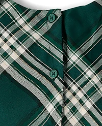 Toddler Girls Matching Family Plaid Satin Fit And Flare Dress