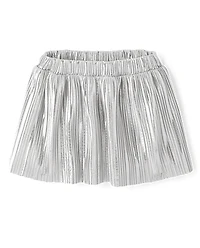 Toddler Girls Metallic Pleated Skirt