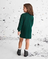 Robe pull à paillettes et nœud pour bébé petite fille
