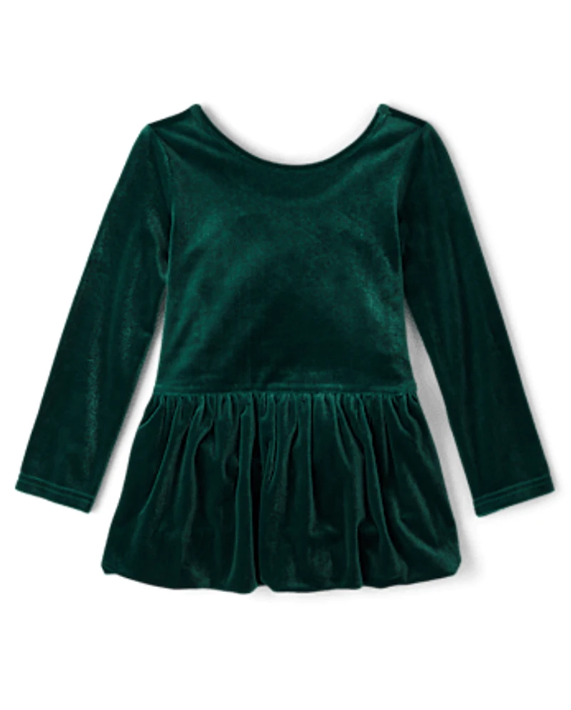 Baby And Toddler Girls Velour Bubble Dress