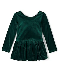 Baby And Toddler Girls Velour Bubble Dress