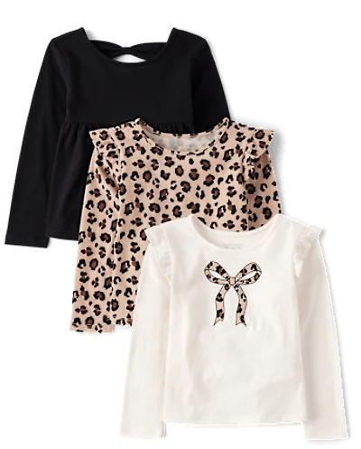 Toddler Girls Leopard Top 3-Pack