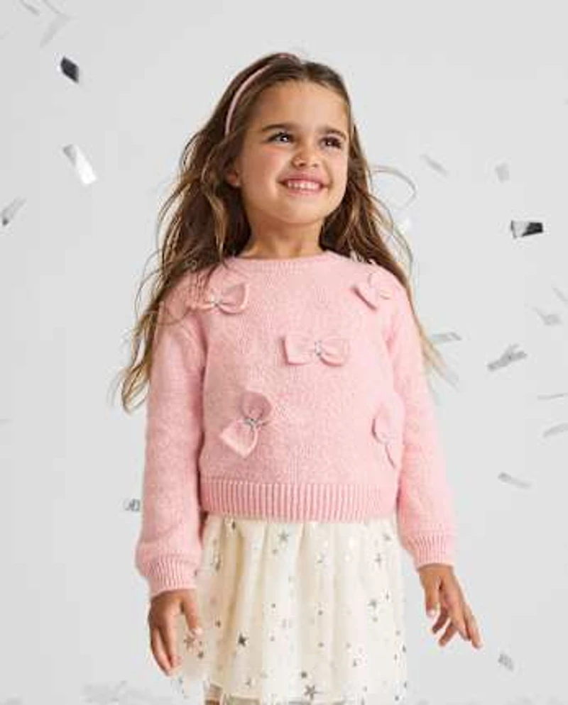 Toddler Girls Bow Sweater