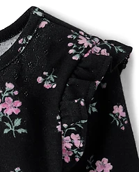 Toddler Girls Floral Pointelle Flutter Top