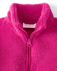 Toddler Girls Heavyweight Sherpa Zip Up Jacket