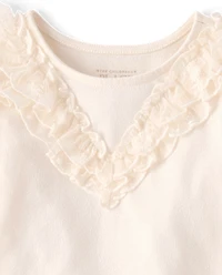 Toddler Girls Lace Ruffle Top