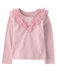 Toddler Girls Lace Ruffle Top