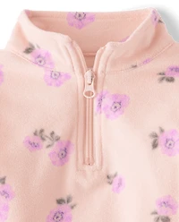 Toddler Girls Print Microfleece Half Zip Pullover