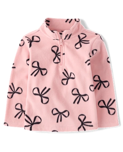 Toddler Girls Print Microfleece Half Zip Pullover