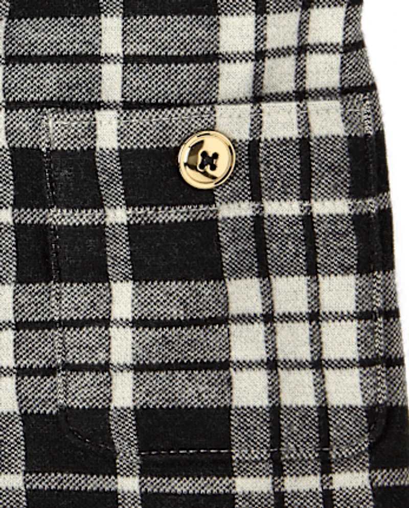 Toddler Girls Plaid Skirtall 2-Piece Outfit Set