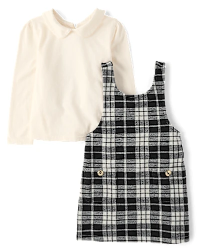 Toddler Girls Plaid Skirtall 2-Piece Outfit Set