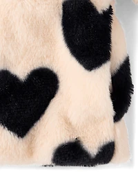 Toddler Girls Heart Faux Fur Coat