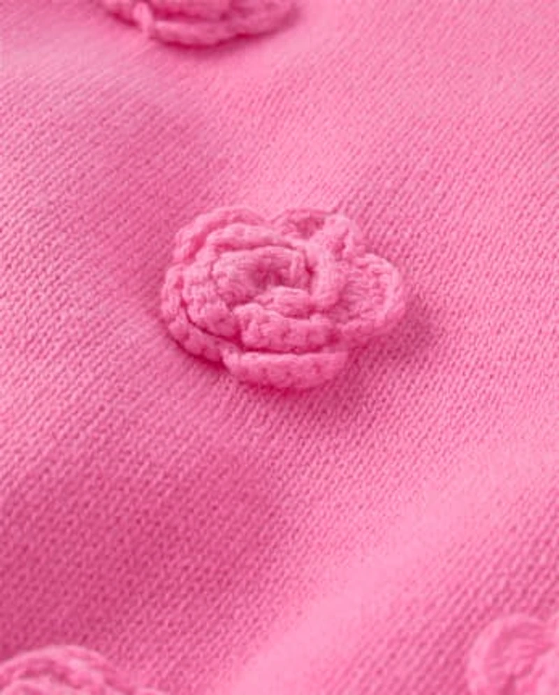 Toddler Girls 3D Rosette Sweater