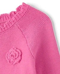 Pull rosace 3D pour petite fille