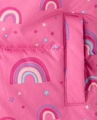 Toddler Girls Print Microfleece Lined Puffer Jacket