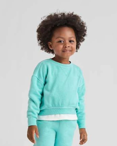 Toddler Girls Garment Dyed Premium Fleece Sweatshirt