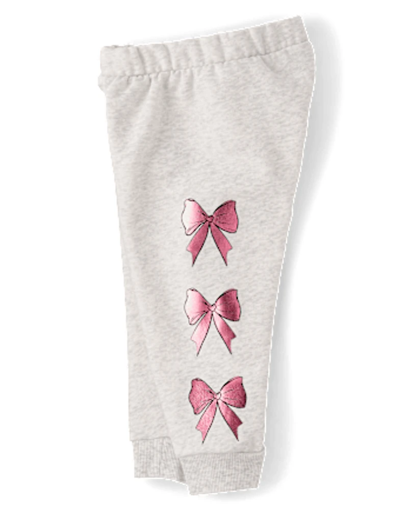 Ensemble 2 pièces en polaire de qualité supérieure avec nœud aluminium pour petite fille