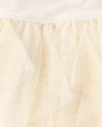 Robe ajustée et évasée en maille à volants pailletés pour fille