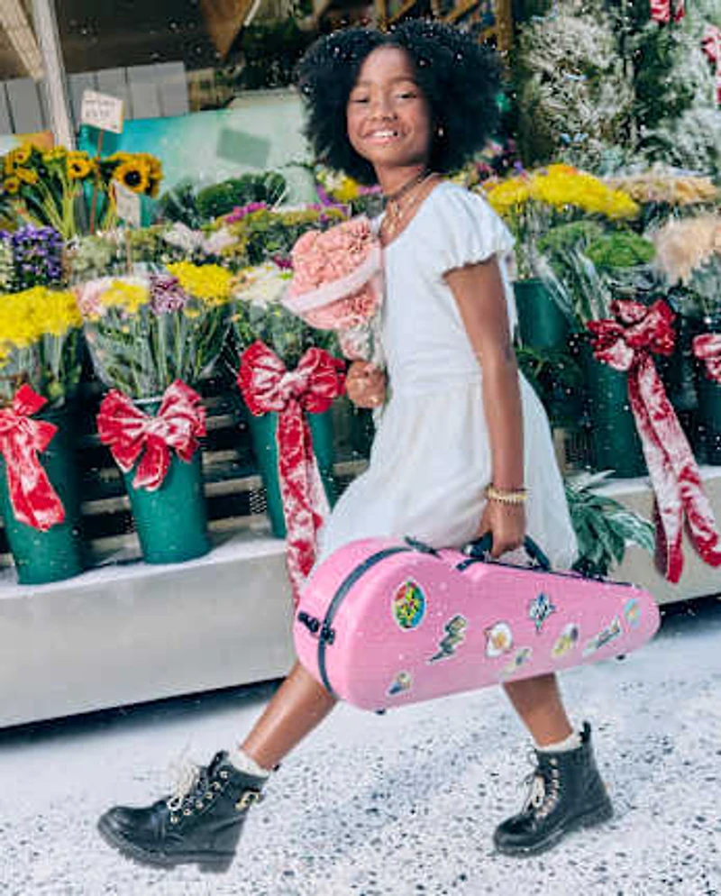 Robe ajustée et évasée en maille à volants pailletés pour fille