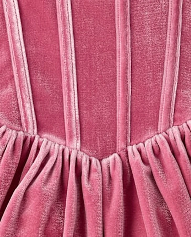Girls Velour Corset Dress