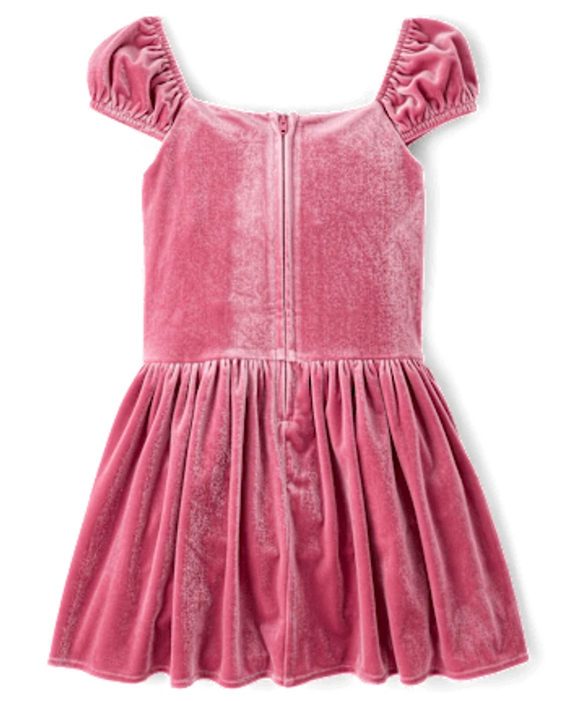 Girls Velour Corset Dress