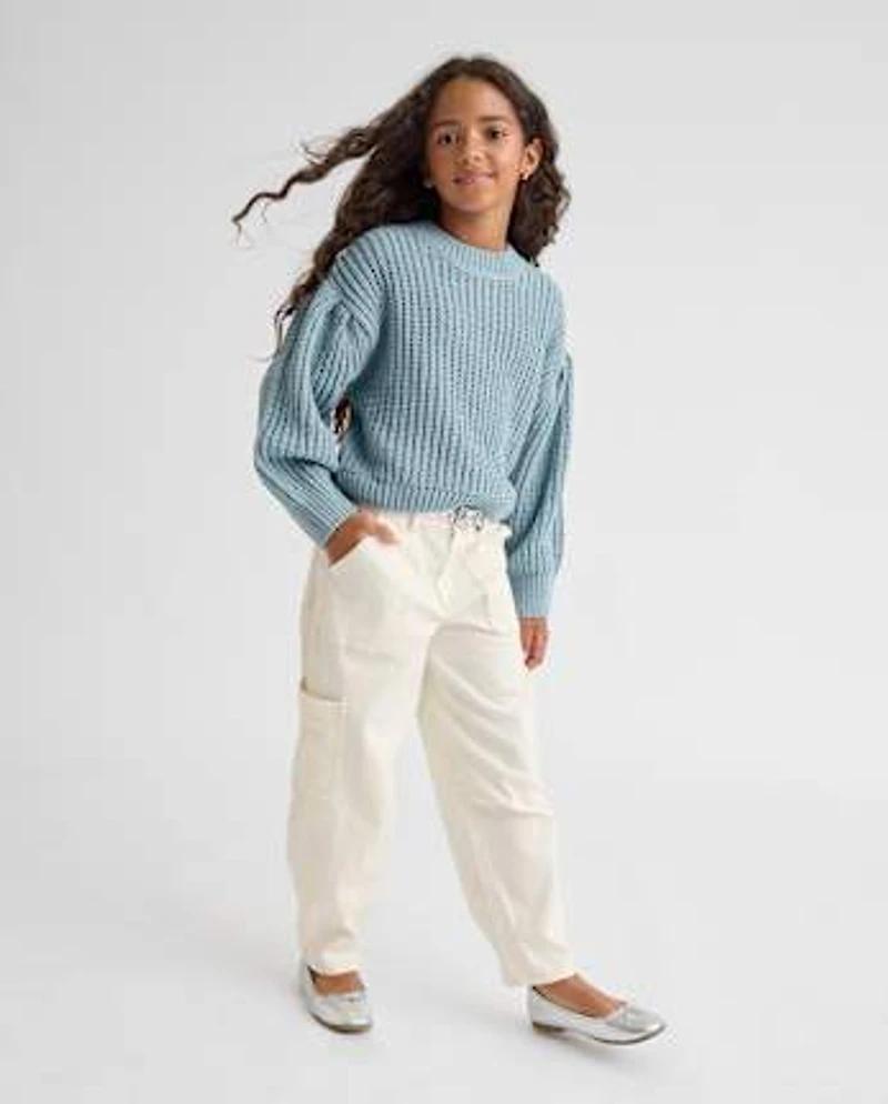 Girls Utility Barrel Jeans