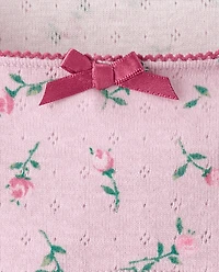 Girls Floral Pointelle Top