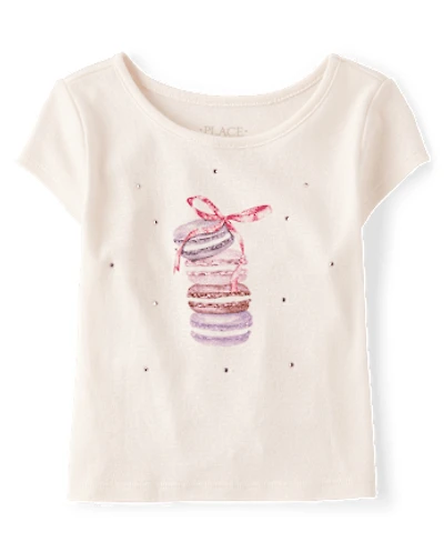 Girls Embellished Graphic Baby Tee