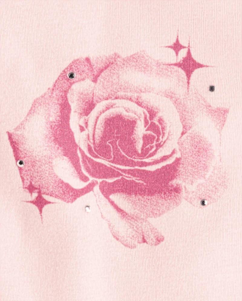 Girls Embellished Graphic Baby Tee