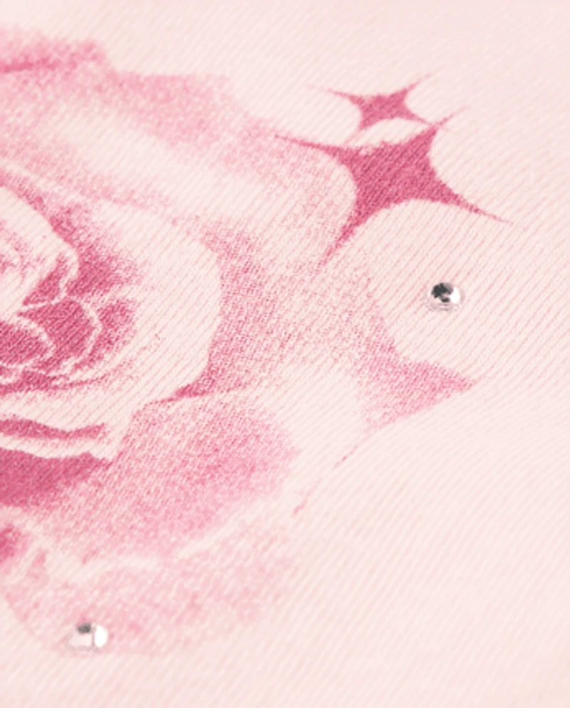 Girls Embellished Graphic Baby Tee