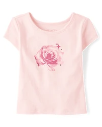 Girls Embellished Graphic Baby Tee