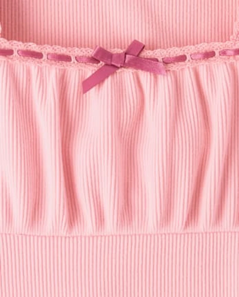 Robe droite côtelée en suède pour fille