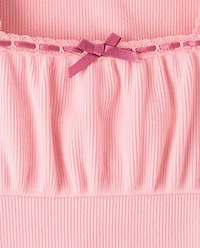 Robe droite côtelée en suède pour fille