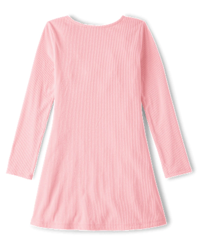 Robe droite côtelée en suède pour fille