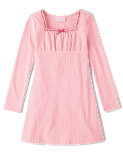 Robe droite côtelée en suède pour fille