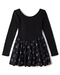 Girls Floral V-Waist Dress