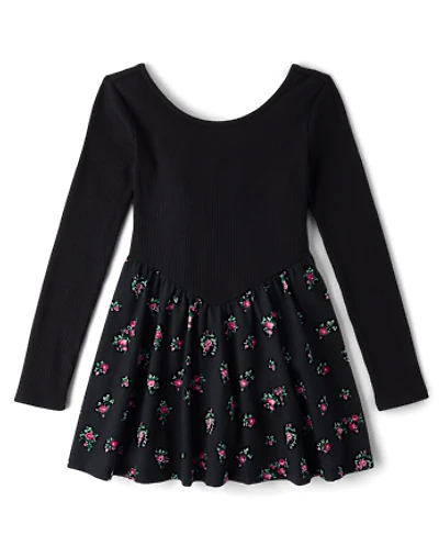 Robe fleurie taille V pour fille