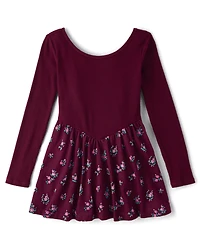 Girls Floral V-Waist Dress