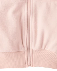 Girls Contrast Microfleece Zip Up Jacket