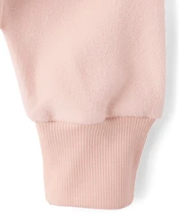 Girls Contrast Microfleece Zip Up Jacket