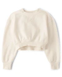 Girls Garment Dyed Premium Fleece Sweatshirt
