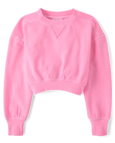 Girls Garment Dyed Premium Fleece Sweatshirt