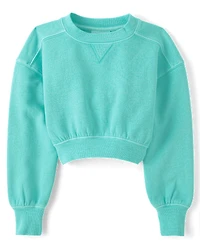 Girls Garment Dyed Premium Fleece Sweatshirt