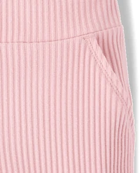 Girls Plush Rib Jogger Pants