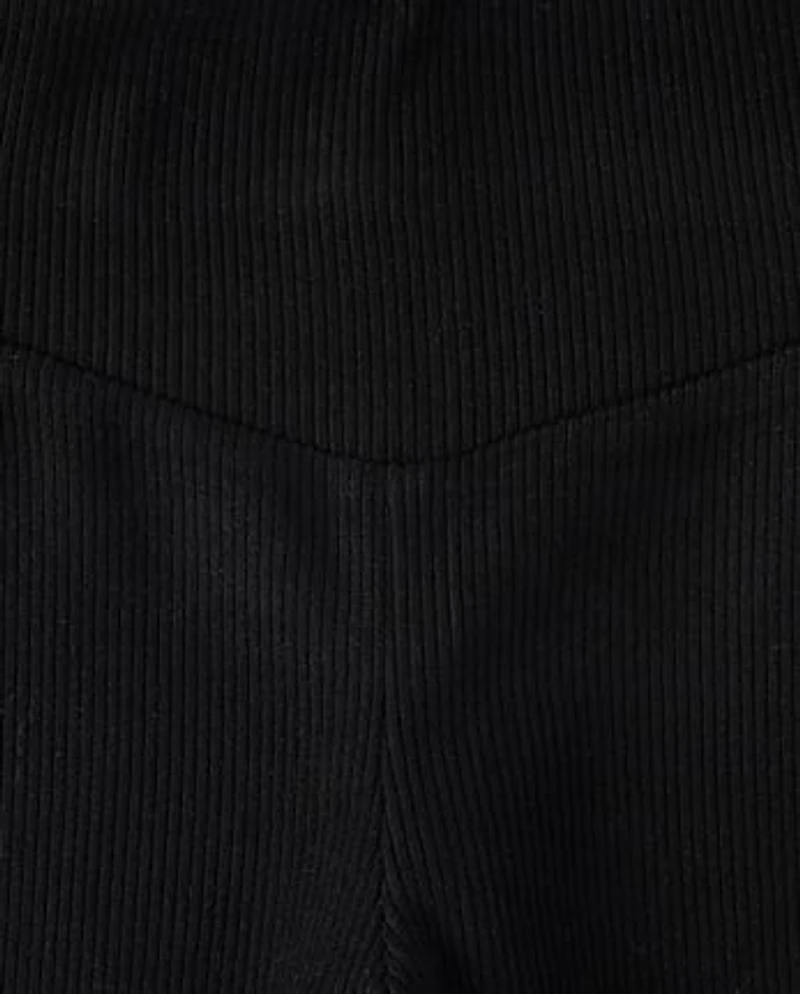 Girls Sueded Rib Flare Leggings